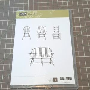 Have a Seat cling rubber stamp set
